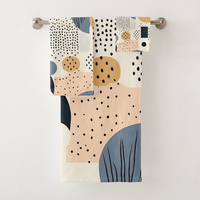 Boho abstrait beige beige beige clair géométrique (En situation)