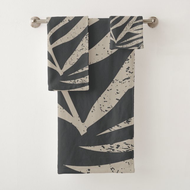 Boho Abstrait Grunge Palm Motif Feuille (En situation)