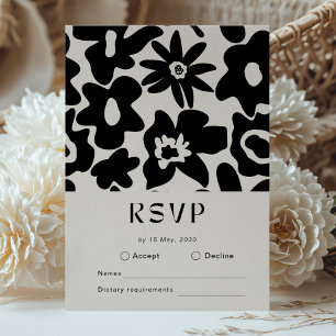 Boho Abstrait mariage floral RSVP