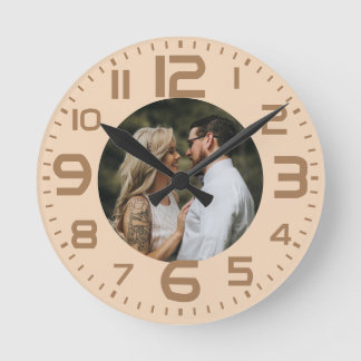 Boho Add Your Photo Round Clock