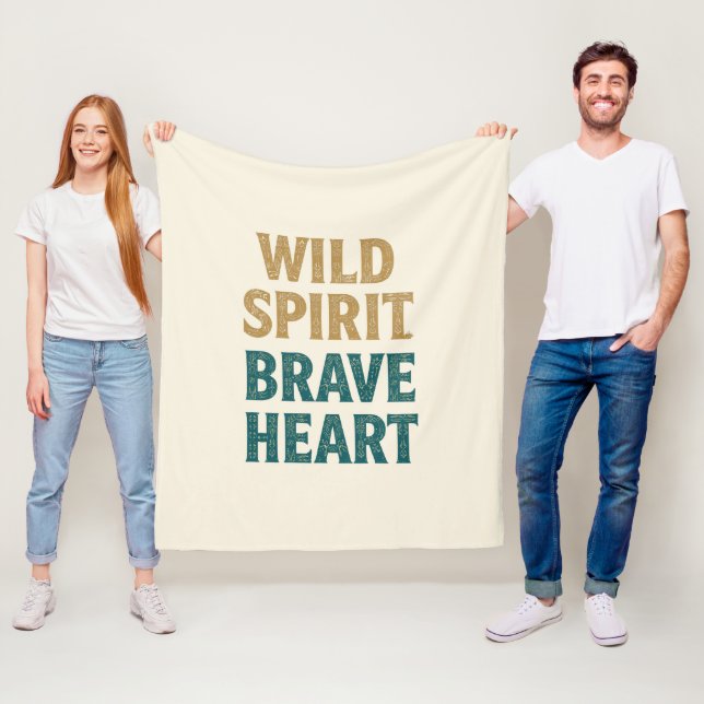 Boho Adventure Wild Spirit Brave Heart Fleece Blanket (In Situ)