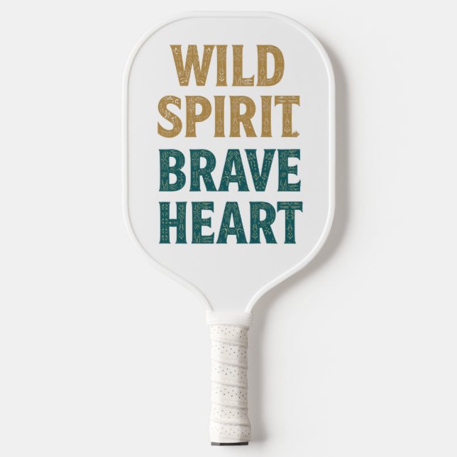 Boho Adventure Wild Spirit Brave Heart Pickleball Paddle (Front)