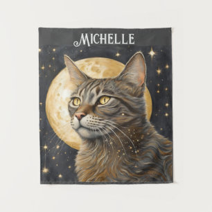 Boho Aesthetic Beautiful Christmas Cat Tapestry
