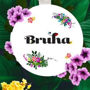 Boho Aesthetic Filipino Bruha Round Keychain