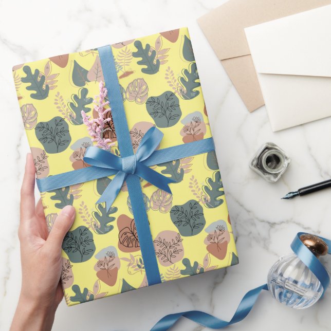 BOHO Aesthetic Pattern A12 L Yellow BG Wrapping Paper (Gifting)