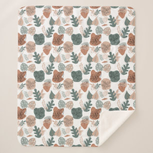 BOHO Aesthetic Pattern A12x4.white Sherpa Blanket