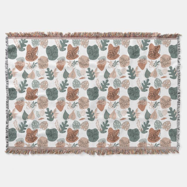 BOHO Aesthetic Pattern A12x4.white Throw Blanket (Front)
