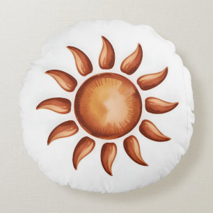 Boho Aesthetic Rainbow Party Round Pillow