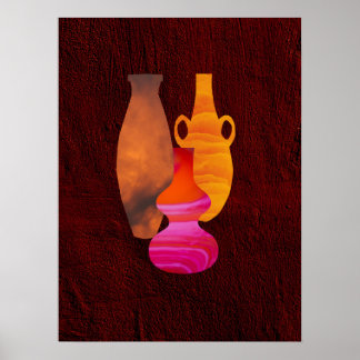 Boho African handmade colorful clay products (1) Poster