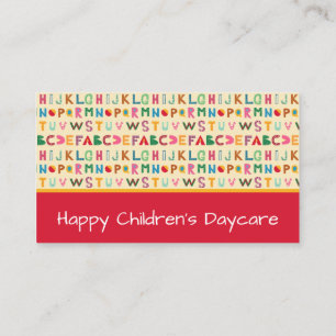 Boho Alphabet Daycare  Business Card