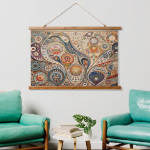 Boho and Folk Art Fusion Wall Hanging Tapestry