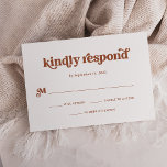 Boho and Retro Terracotta and White RSVP Card<br><div class="desc">This simple and boho rsvp response card features terracotta,  retro typography on a white background. It coordinates perfectly with our boho retro bridal shower,  couple shower,  bat mitzvah or bar mitzvah invitations.</div>