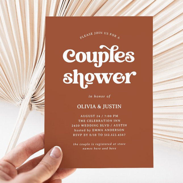 Boho and Retro Terracotta | Couples Shower Invitation (Creator Uploaded)