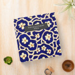 Boho Anemone Blue Planner Binder<br><div class="desc">Blue with illustrations of anemone flowers boho pattern.  Personalize name inside grey rectangle at front.</div>