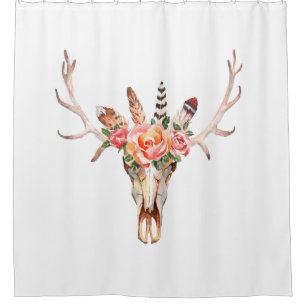 BoHo Animal Skull Watercolor Roses Bah Shower