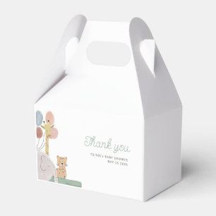 boho animal thank you label favor box