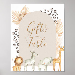 Boho Animaux sauvages Floral Cadeaux Poster de tab