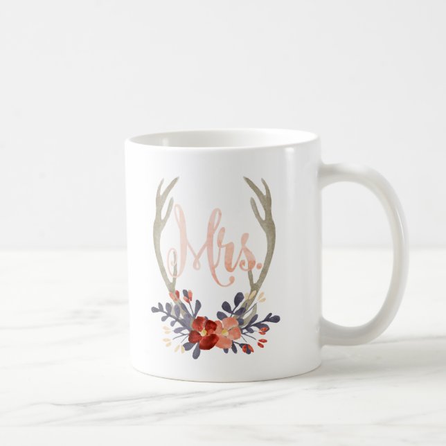 Boho Antler Mrs. Mug (Right)