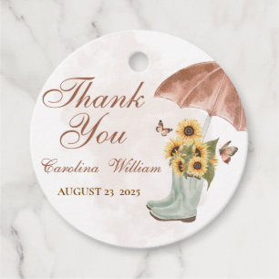 Boho April Showers Bring May Flower Baby Shower Favour Tags