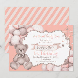 Boho aquarelle ours bébé invitation