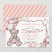 Boho aquarelle ours bébé invitation