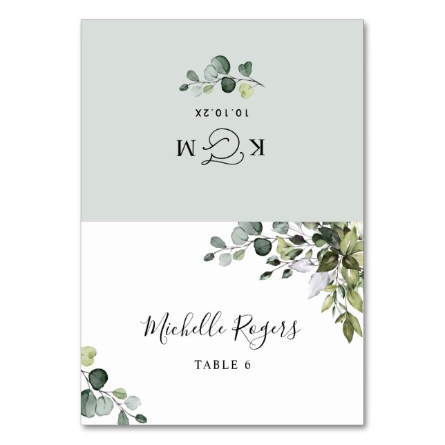 Boho Aquarelle Verdure Mariage Cartes de Place (Par défaut)