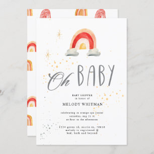 boho arc-en-ciel mignon Baby shower Invitation