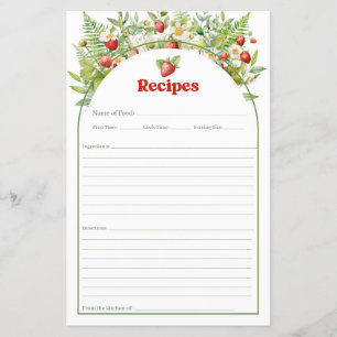 Boho Arch Berry Sweet Wild Strawberry recipe card