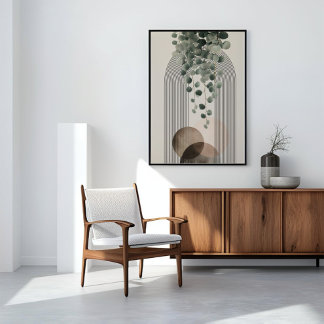 Boho Arch Botanical | Eucalyptus Neutral Minimalis Canvas Print