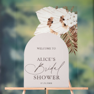Boho Arch Bridal Shower Welcome Acrylic Sign