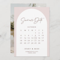 Boho Arch Calendar Save the Date Invitation