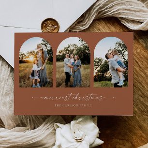 Boho Arch Christmas Holiday Greeting Photo Card