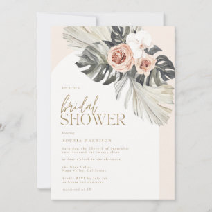 Boho Arch Dusty Floral Bridal Shower  Invitation