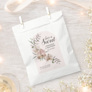 Boho Arch Dusty Orchids Love Is Sweet Wedding Favour Bag
