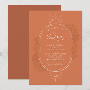 Boho Arch et Palm Terracotta Faire-part de mariage
