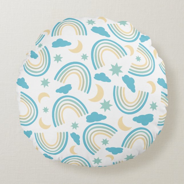 Boho Arch Geometric Pattern Round Pillow (Front)