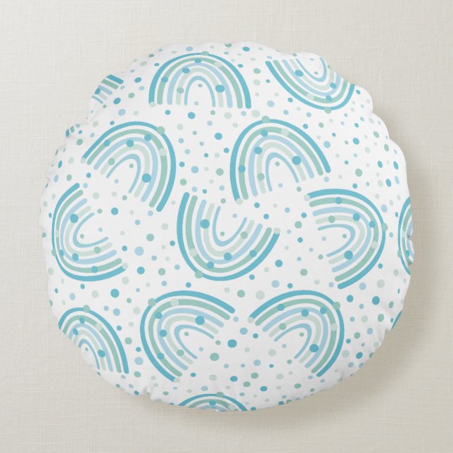 Boho Arch Geometric Pattern Round Pillow (Front)