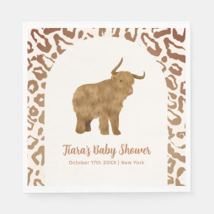 Boho Arch Holy Cow Western Baby Shower Napkin