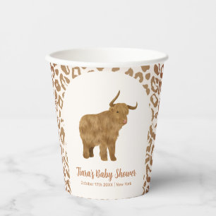 Boho Arch Holy Cow Western Baby Shower Paper Cups