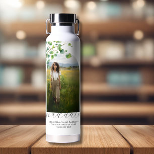 Boho Arch Ivy, White Graduation  Water Bottle