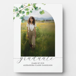 Boho Arch Ivy, White Tabletop Easel Plaque