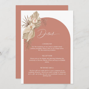 Boho Arch Pampas Grass Details Enclosure Card