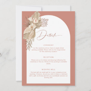 Boho Arch Pampas Grass Details Enclosure Card