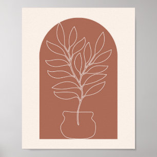 Boho Arch Plant Outline 2 Poster