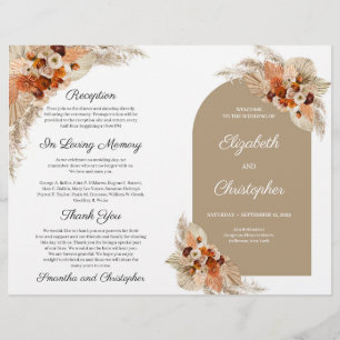 Boho arch terracotta burnt orange tropical program