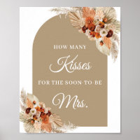 Boho arch terracotta pampas grass how many kisses