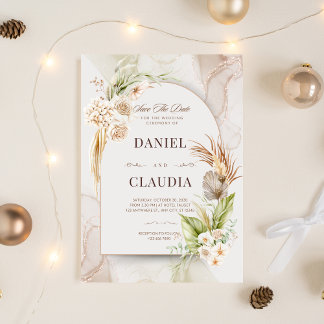 Boho Arch Wedding Invitation Set | Editable Minima