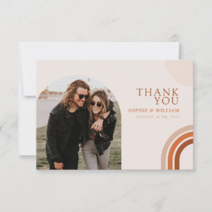 Boho Arche Beige Mariage Plat Carte de remerciemen