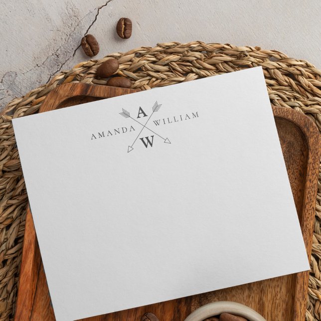 Boho Arrow Casual Couple Stationery Card (Creator Uploaded)