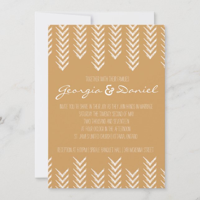 Boho Arrowhead Wedding Invitation (Front)